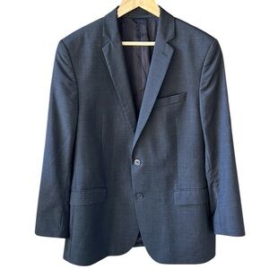 Versace Collection 100% Wool Men’s US38 Blazer Jacket Charcoal Gray Plaid